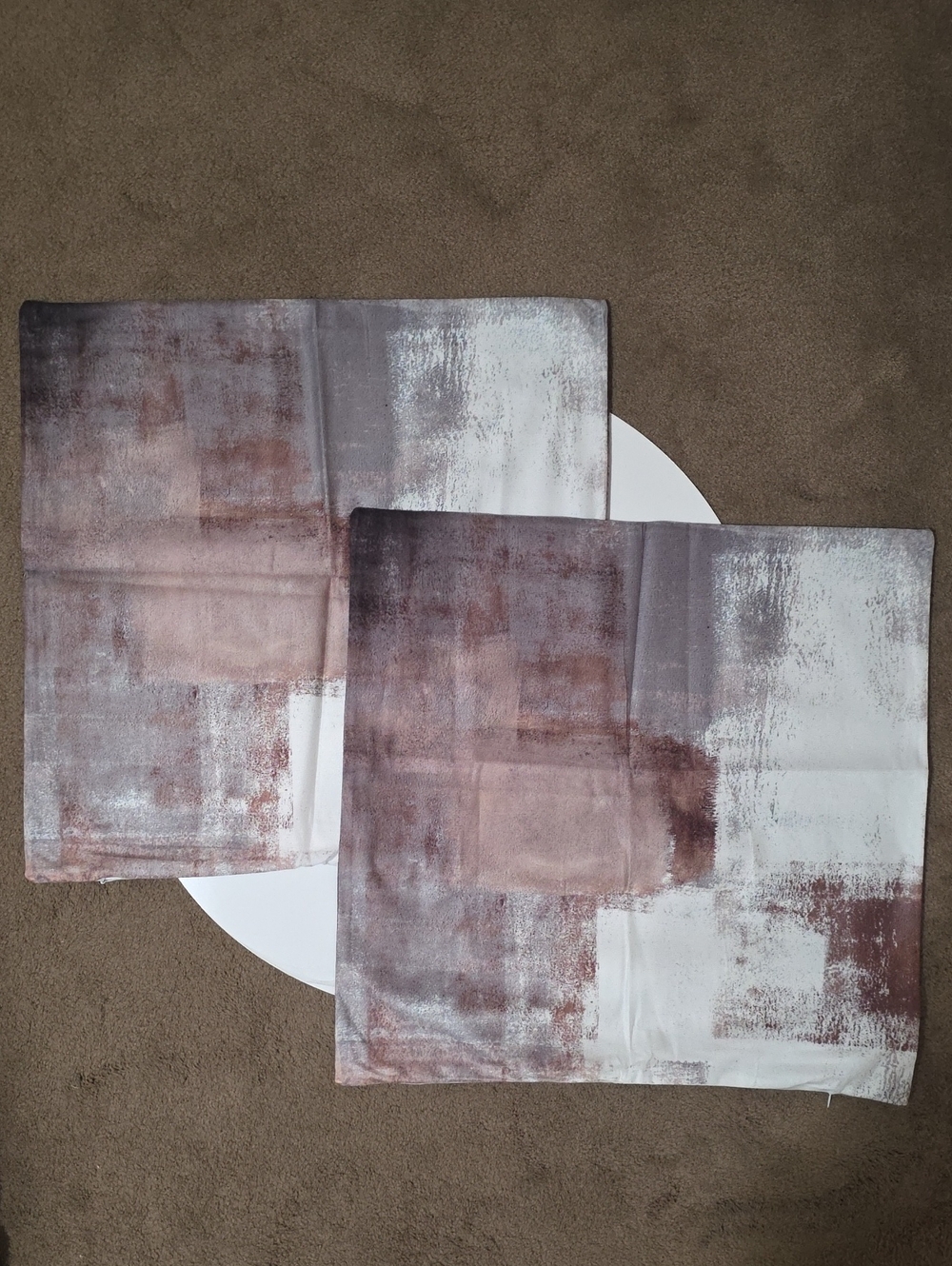 Abstract Blush and Gray Accent Pillow Covers - Set of 2